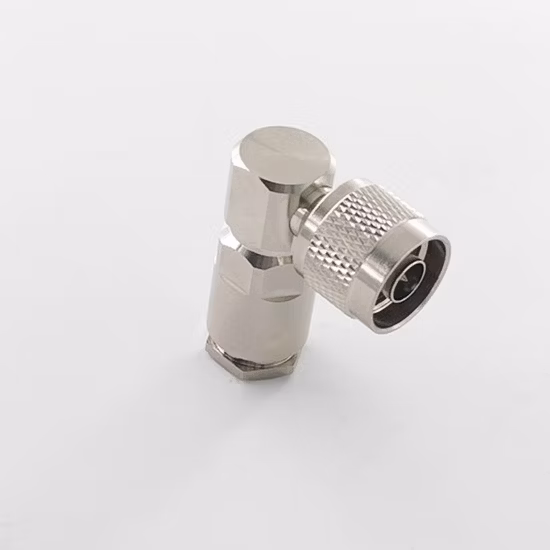 LMR400ケーブル用RF同軸Nタイプオス直角クランプコネクタ